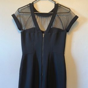 Maggy London-Illusion Yoke Crepe Cocktail Dress